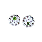 White Sparkle Circle Earring