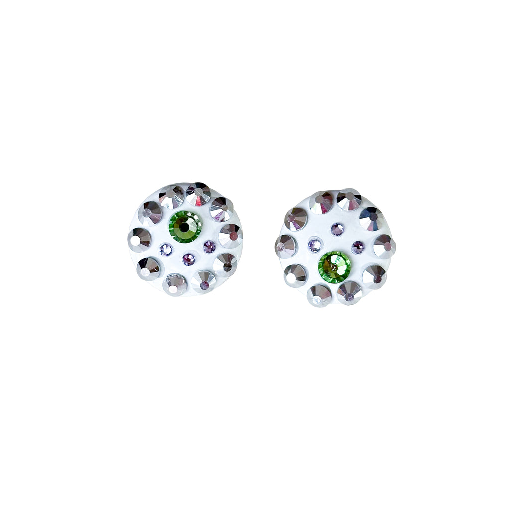 White Sparkle Circle Earring