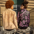 Black Paisley Dream Leather Jacket