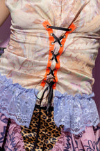 Purple Tortie Corset Vibe Lace Up Tank