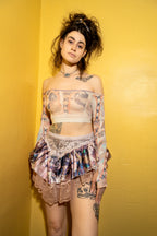 Dark Tortie Flouncy Mini Skirt