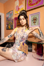 Purple Tortie Camo Print Slip Dress