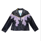 Drips And Heart And Swords Sparkle Leather Jacket