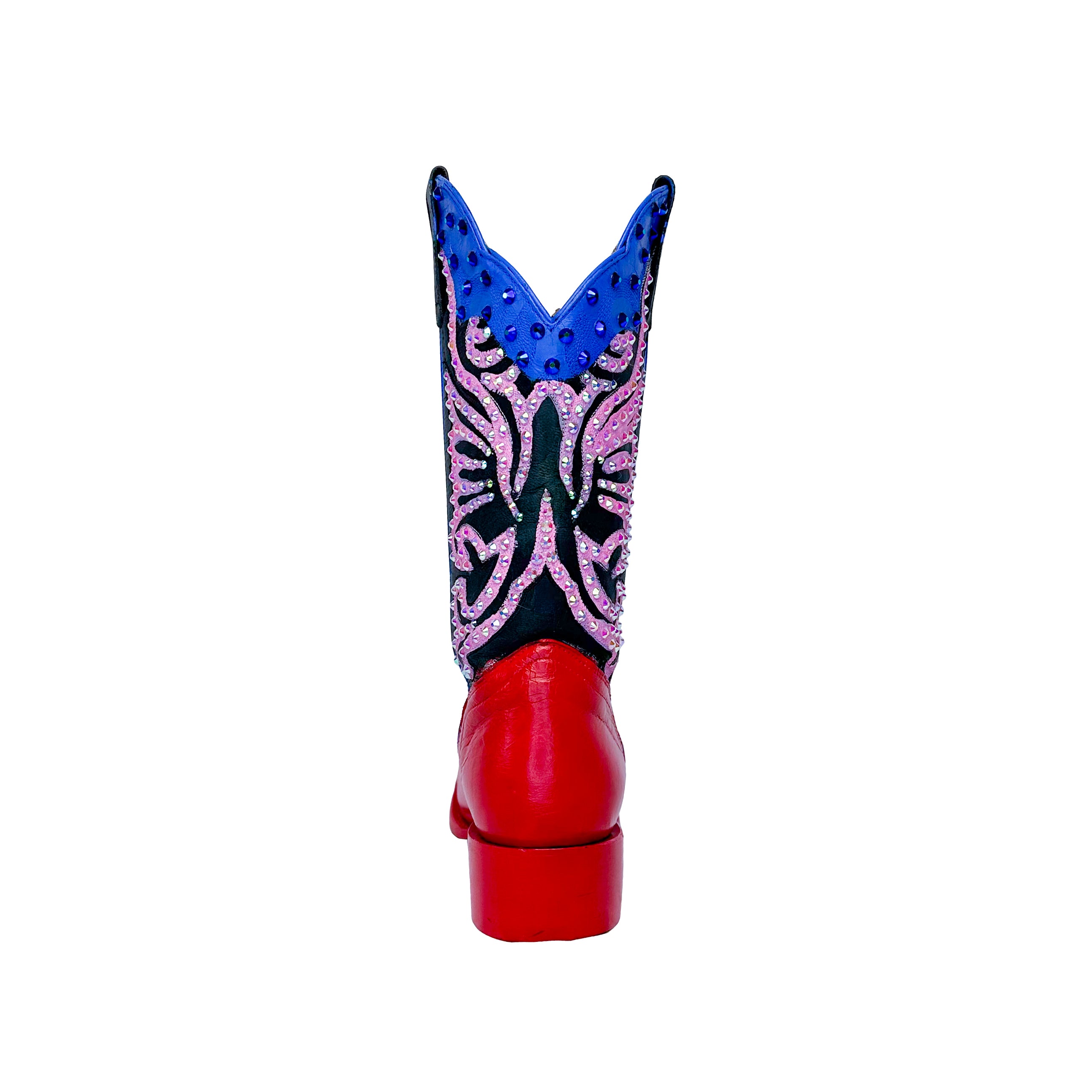 Red Multicolor Sparkle Vintage Cowboy Boot - Size 7