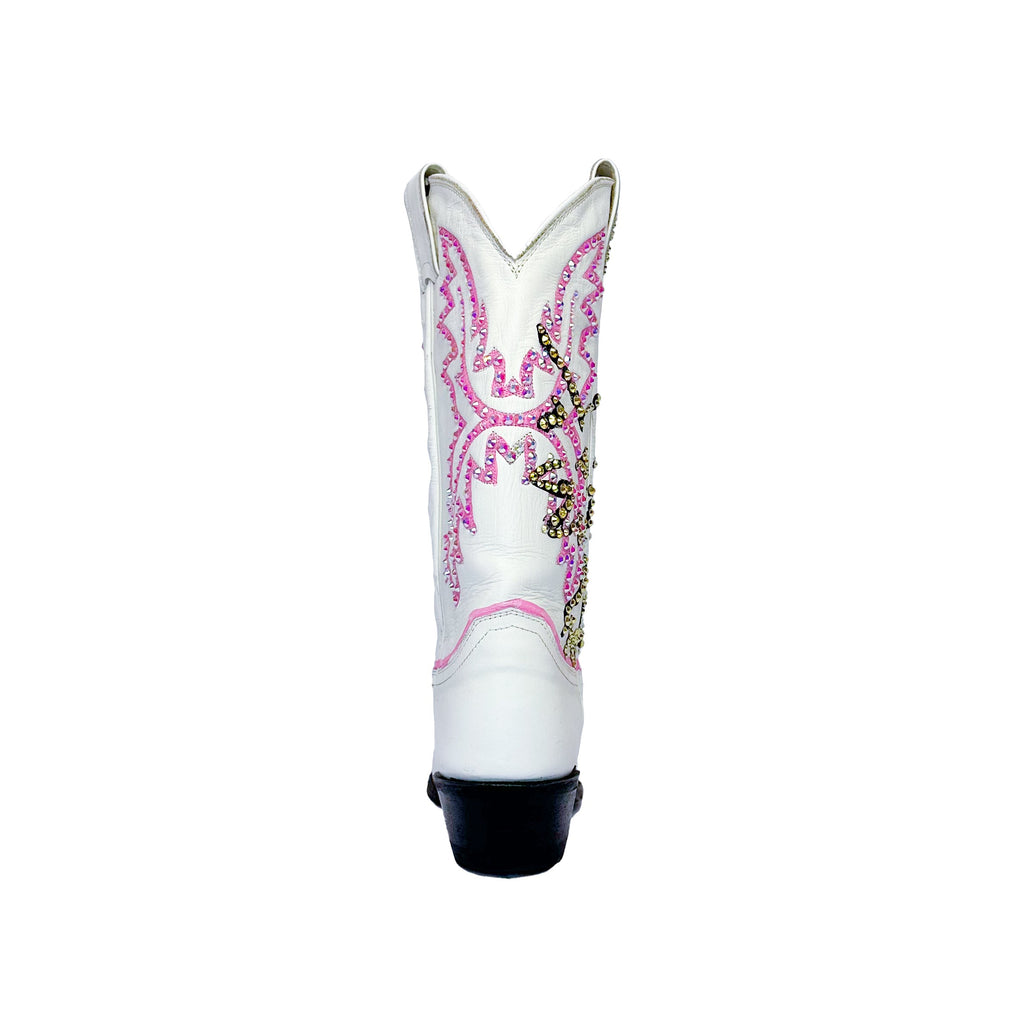 White Kitty Sparkle Vintage Cowboy Boot - Size 5