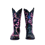 Marled Metallic Blue Sparkle Vintage Cowboy Boot - Size 7