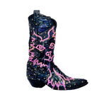 Marled Metallic Blue Sparkle Vintage Cowboy Boot - Size 7