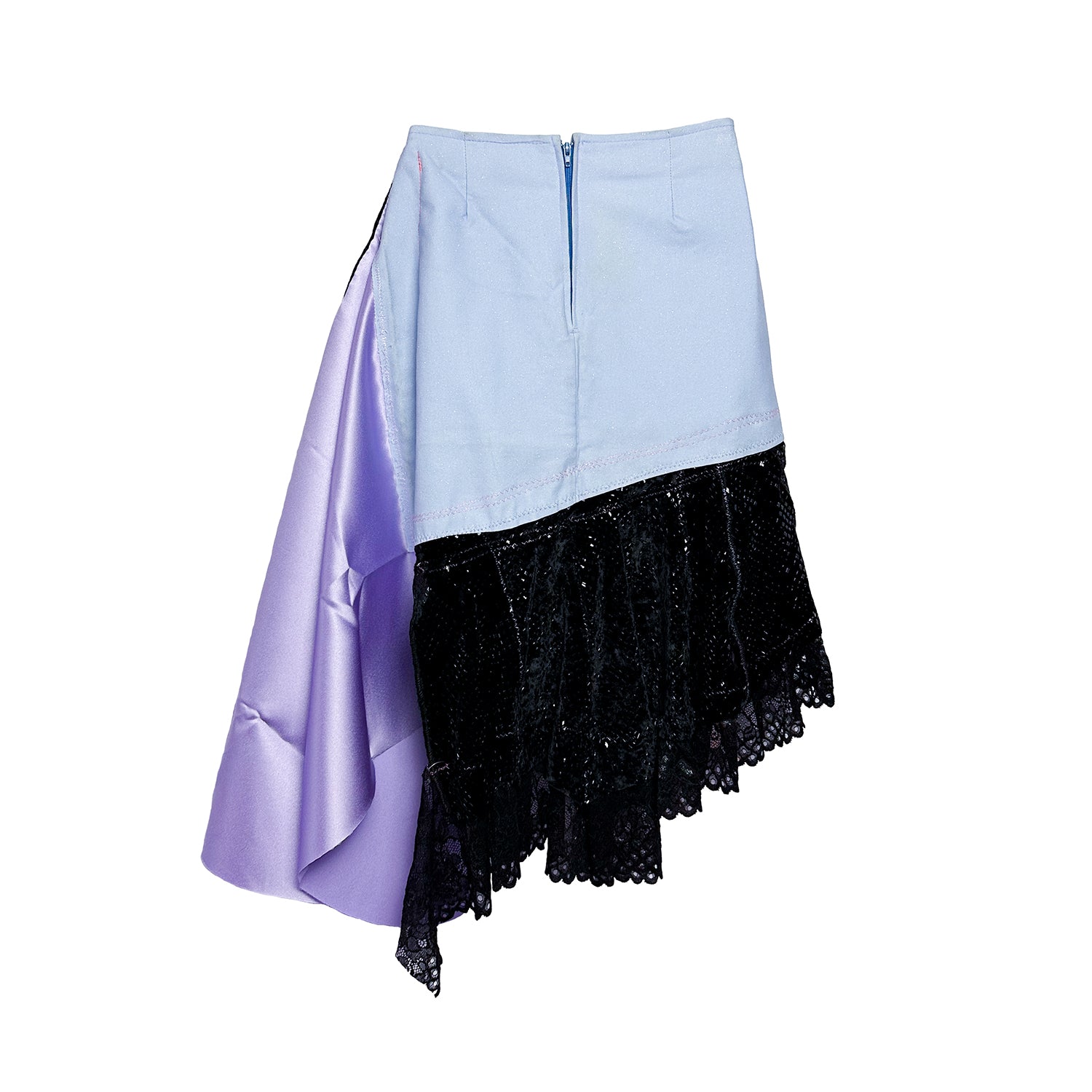 Sparkle Denim Tiered Collage Skirt