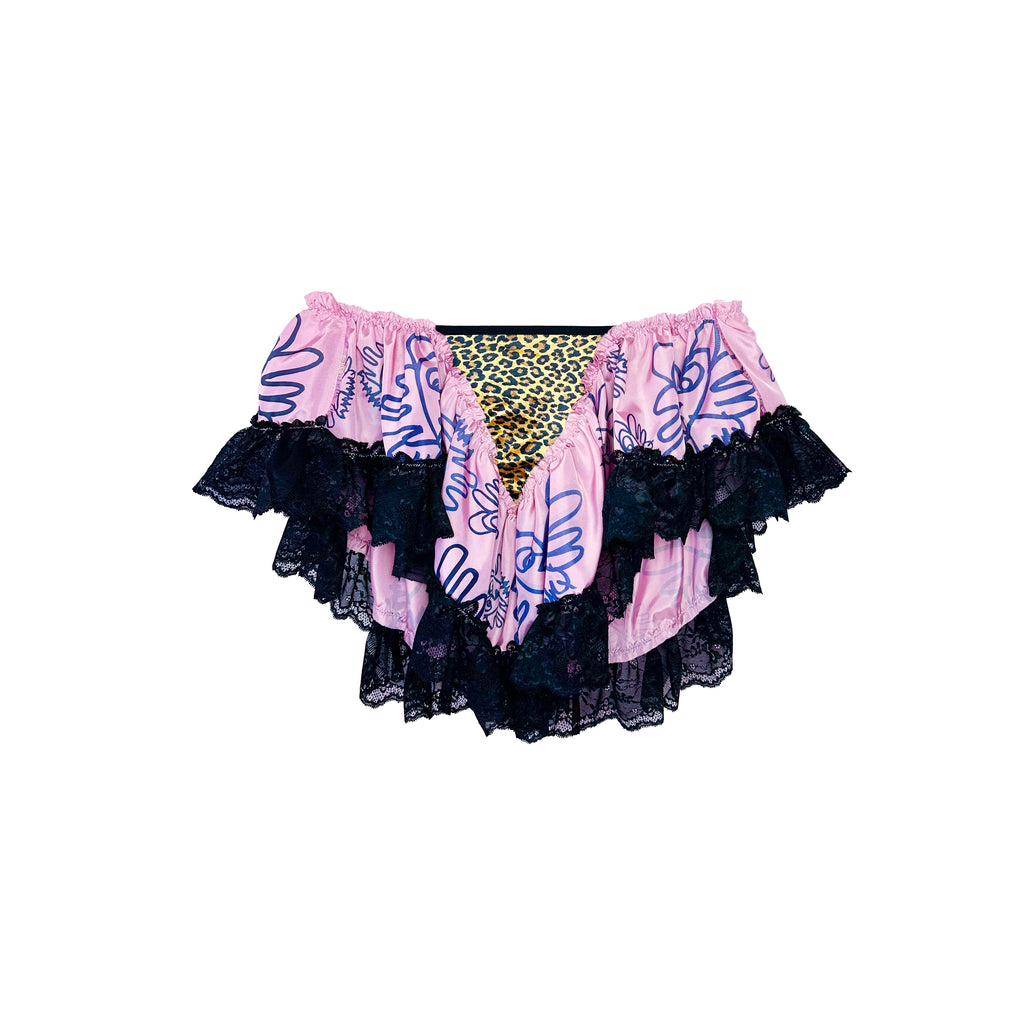 Acid Kitty Flouncy Leopard Mini Skirt