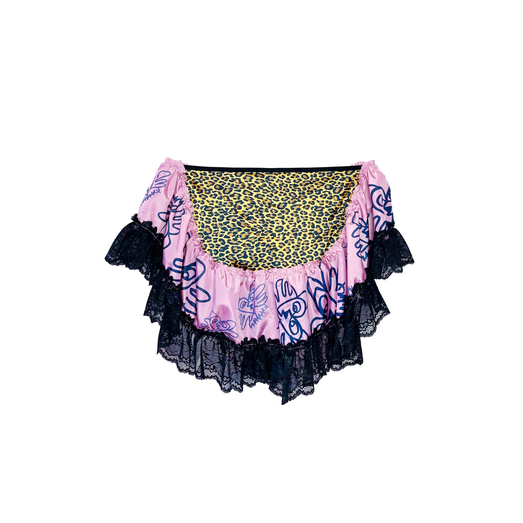 Acid Kitty Flouncy Leopard Mini Skirt