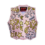 Paisley Kitty Dream Pink Leather Vest