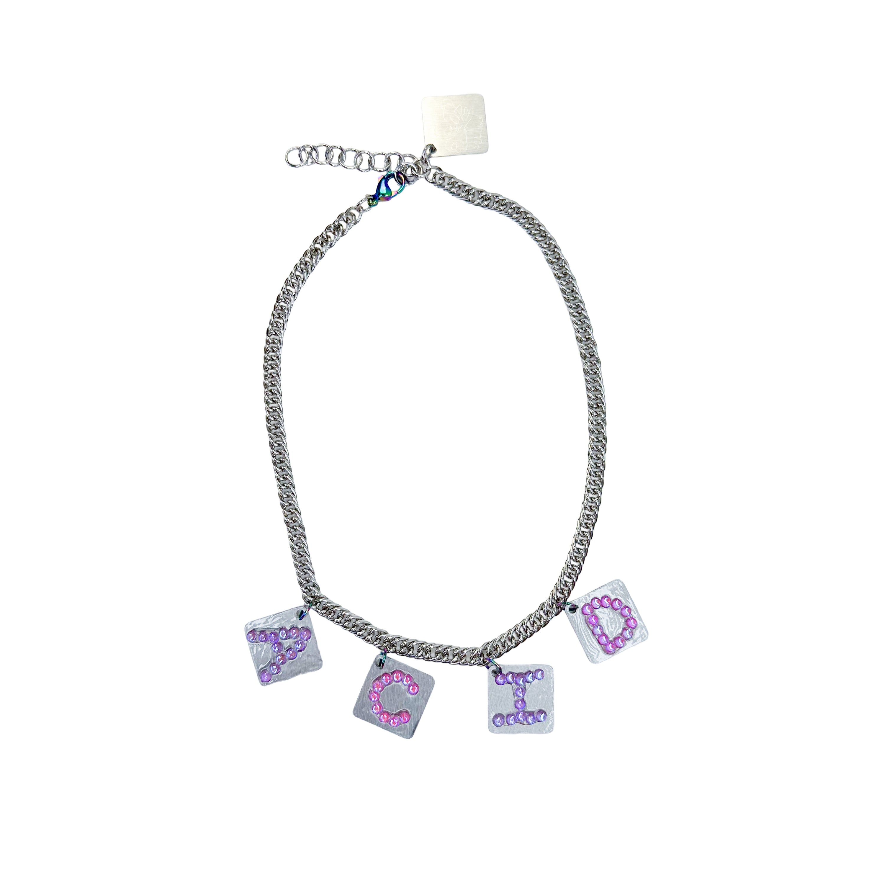 Acid Cat Layered Sparkle Charm Necklace Set