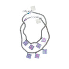 Acid Cat Layered Sparkle Charm Necklace Set