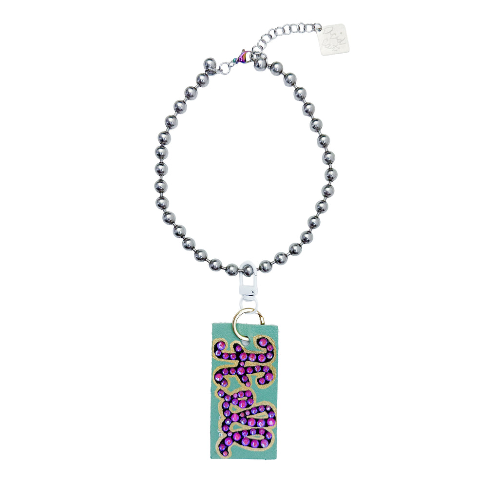 Convertible Hell Keychain Tag Sparkle Choker Necklace