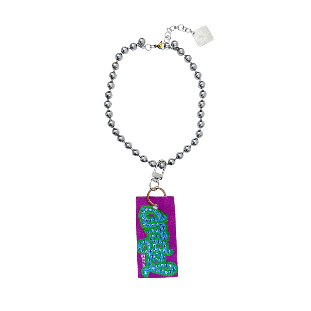 Convertible Angel Keychain Tag Sparkle Choker Necklace