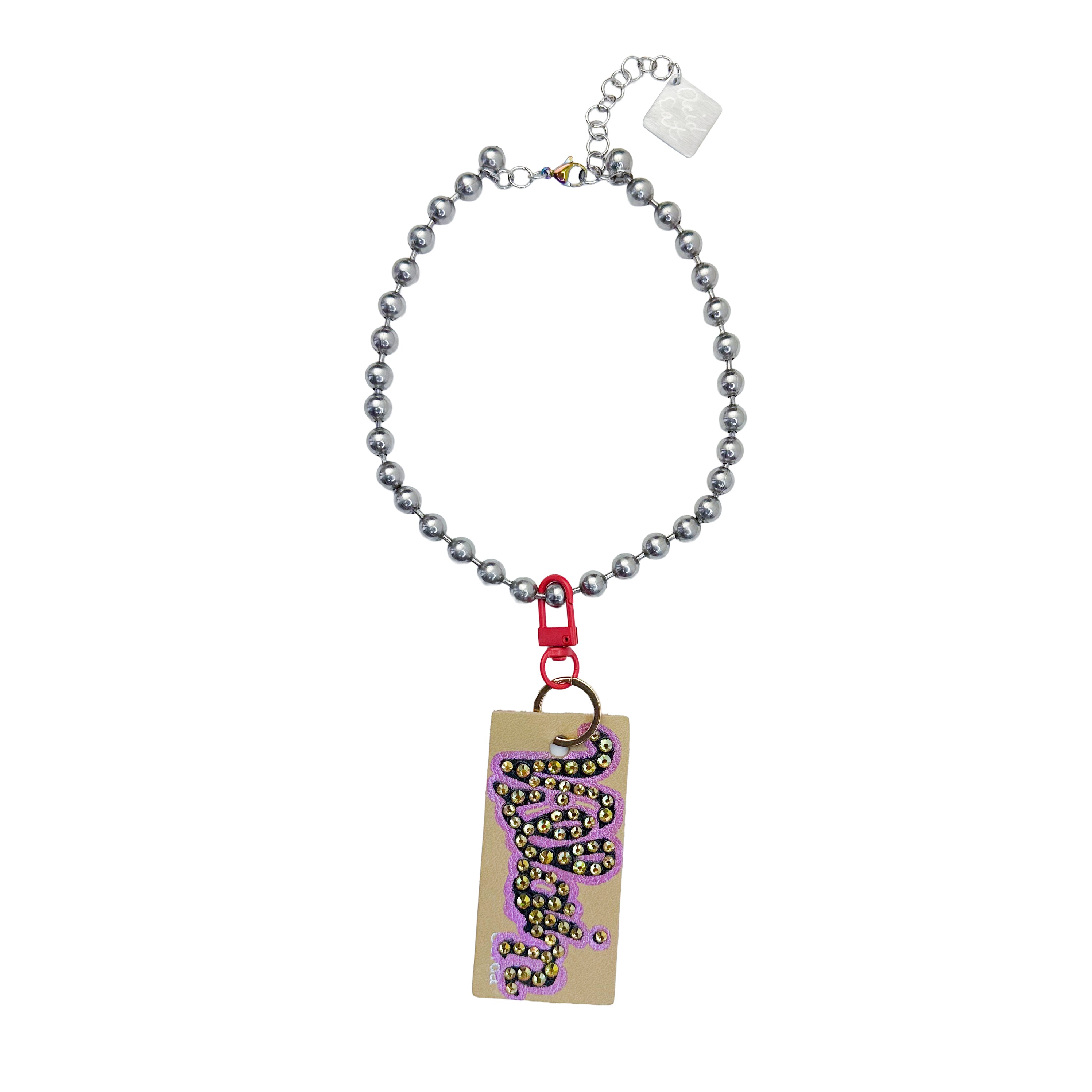 Convertible Villain Keychain Tag Sparkle Choker Necklace