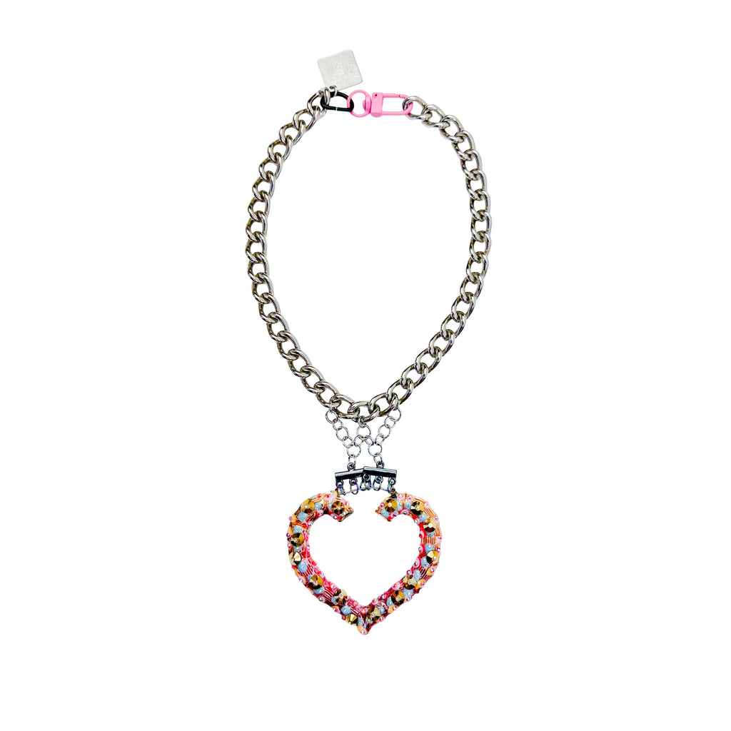 Super Sparkle Heart Chain Necklace One