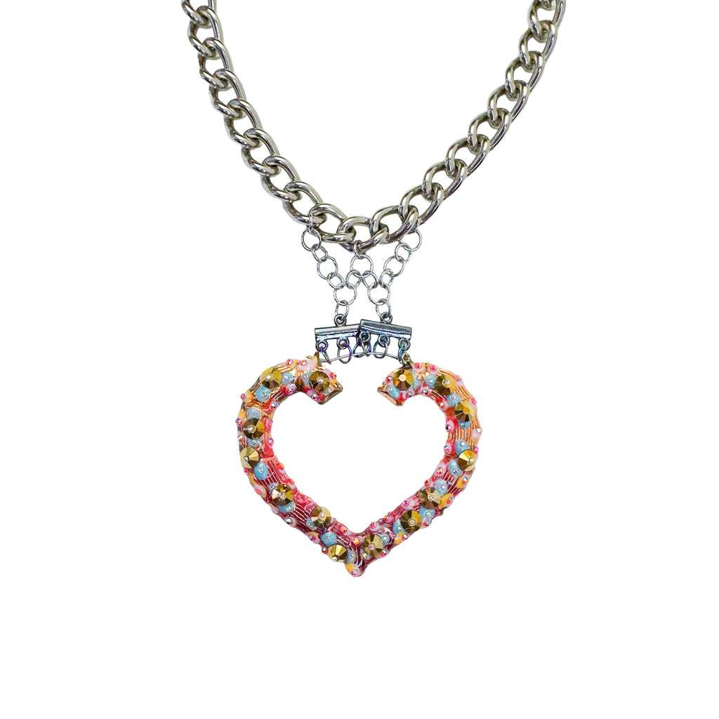 Super Sparkle Heart Chain Necklace One