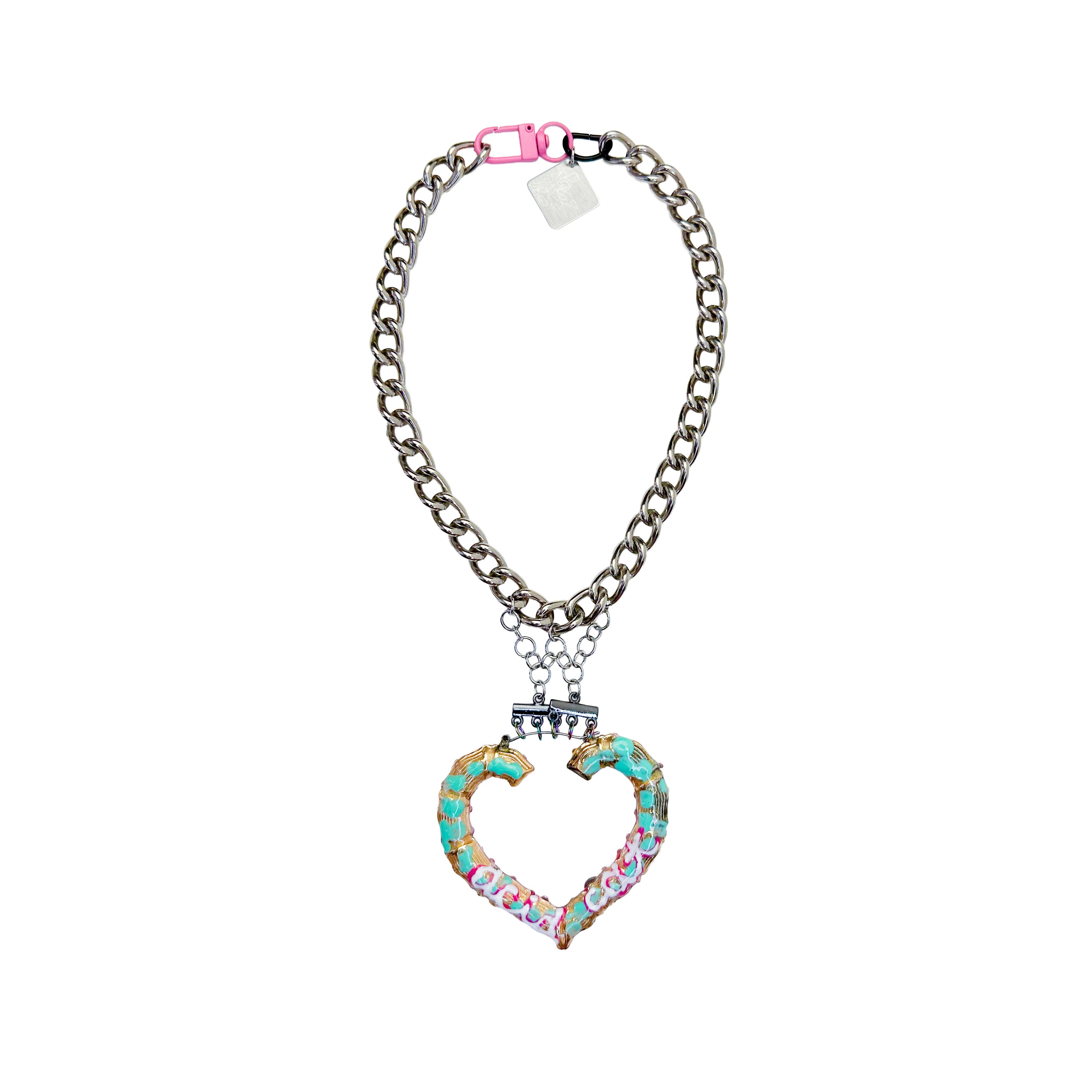 Super Sparkle Heart Chain Necklace One