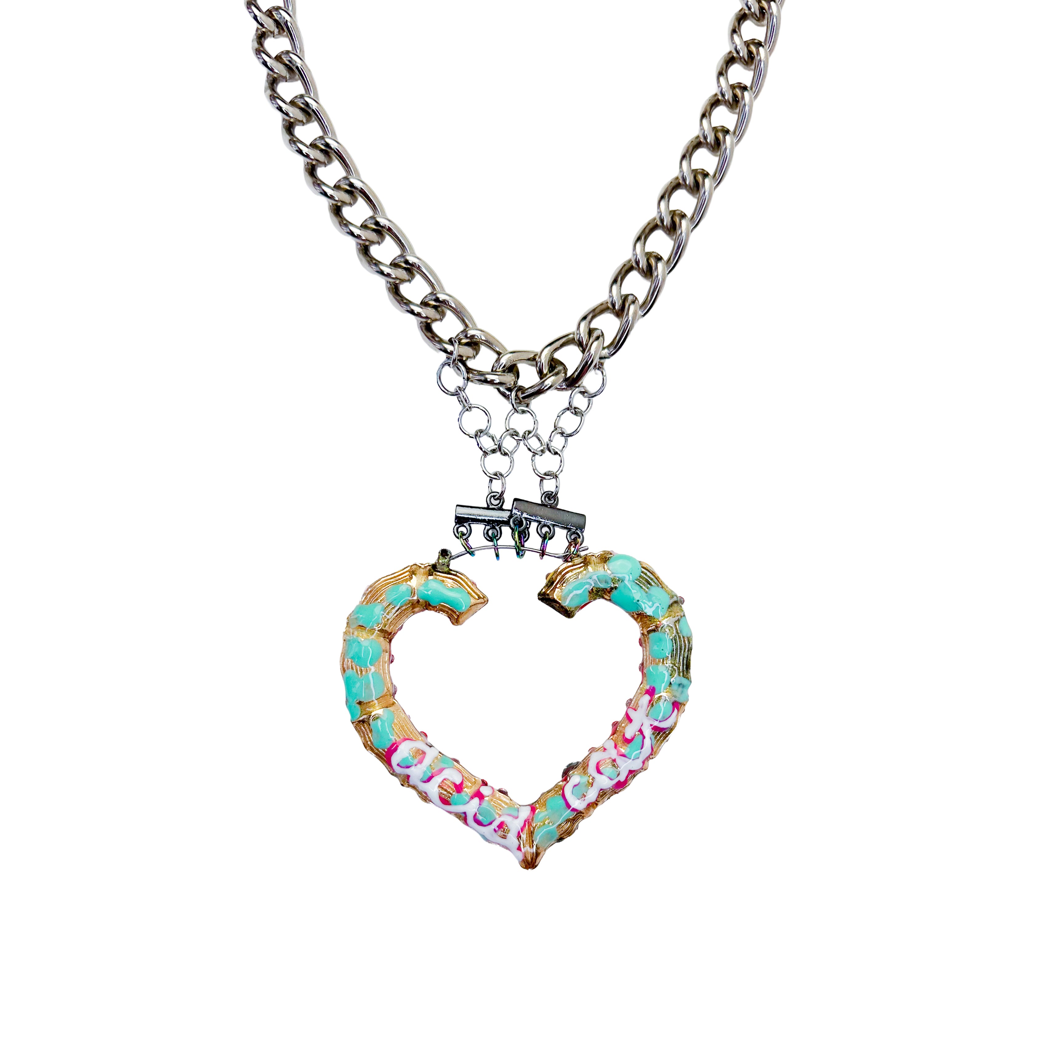 Super Sparkle Heart Chain Necklace One