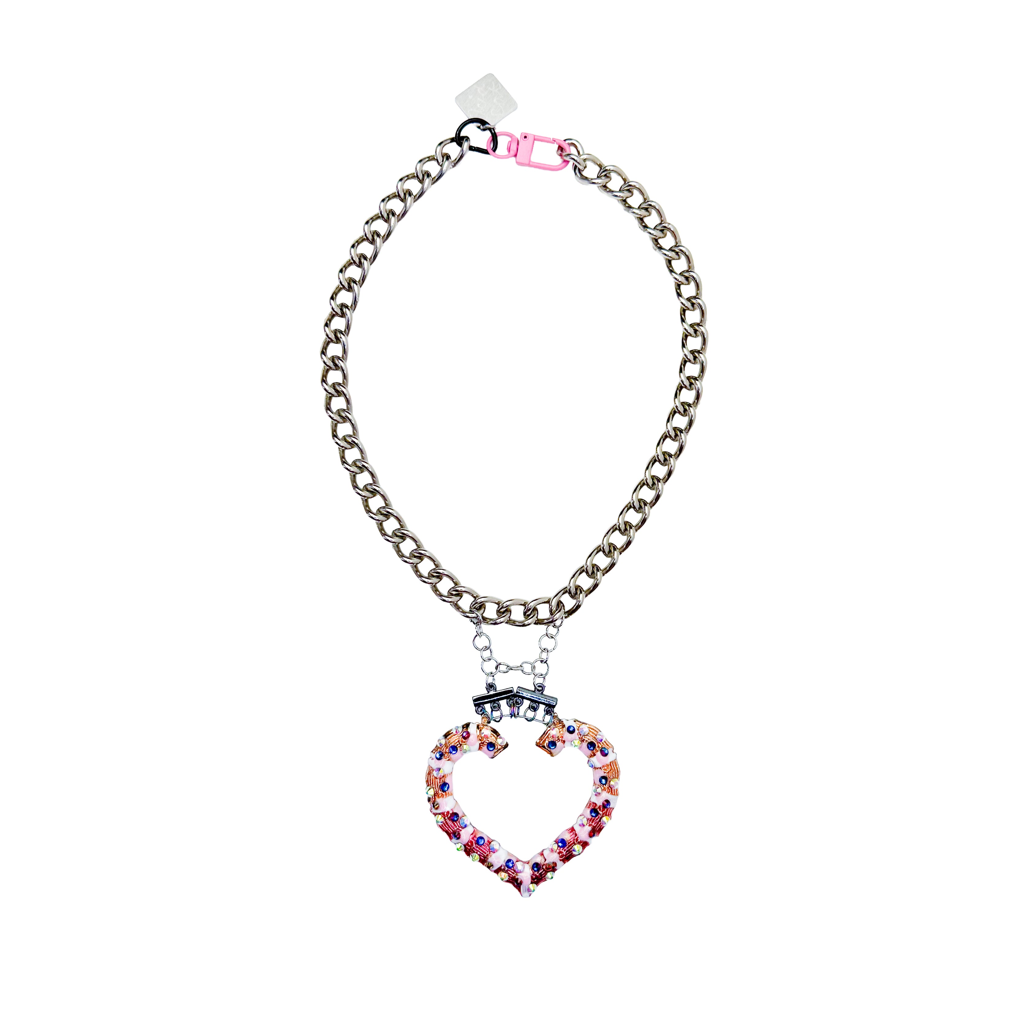 Super Sparkle Heart Chain Necklace Two