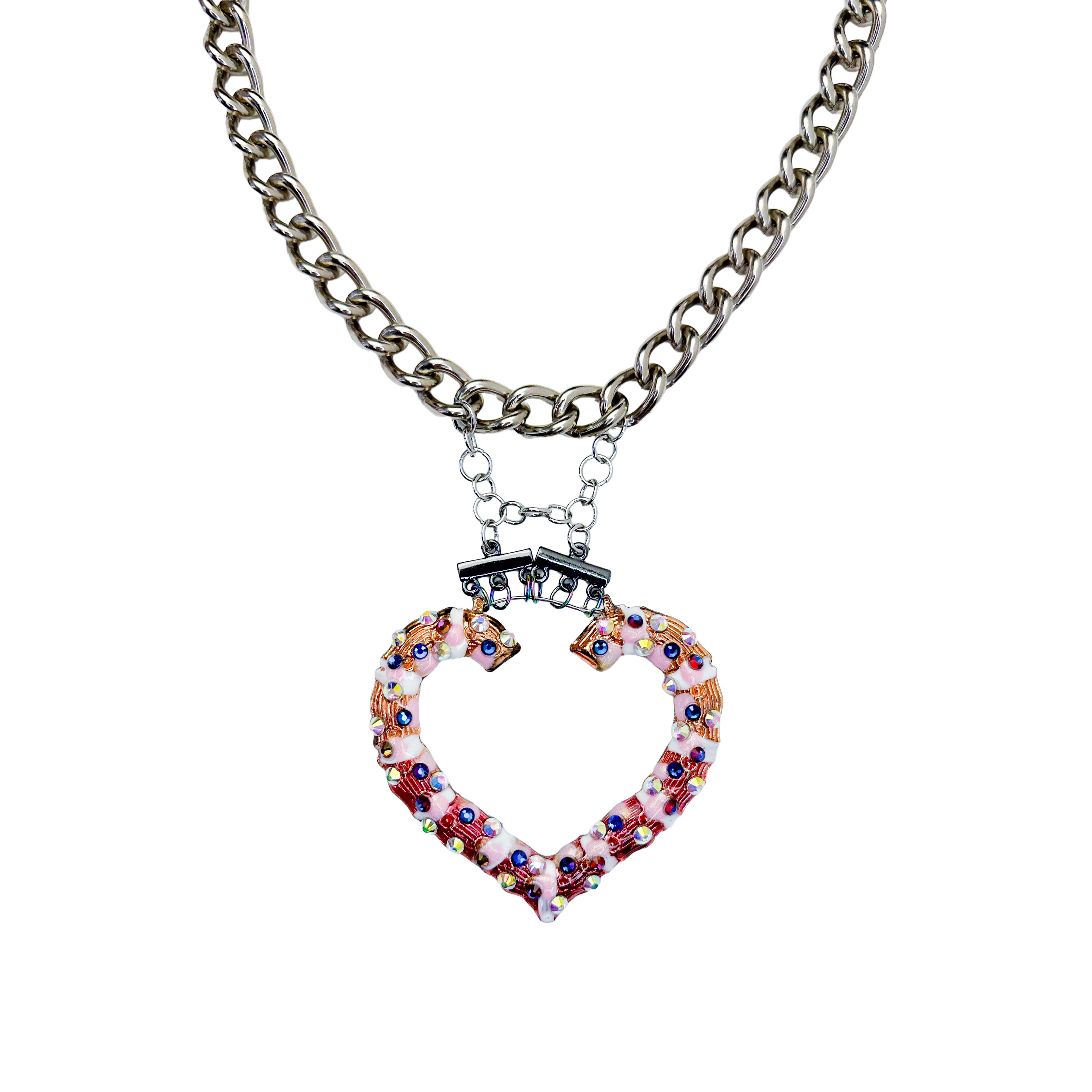 Super Sparkle Heart Chain Necklace Two