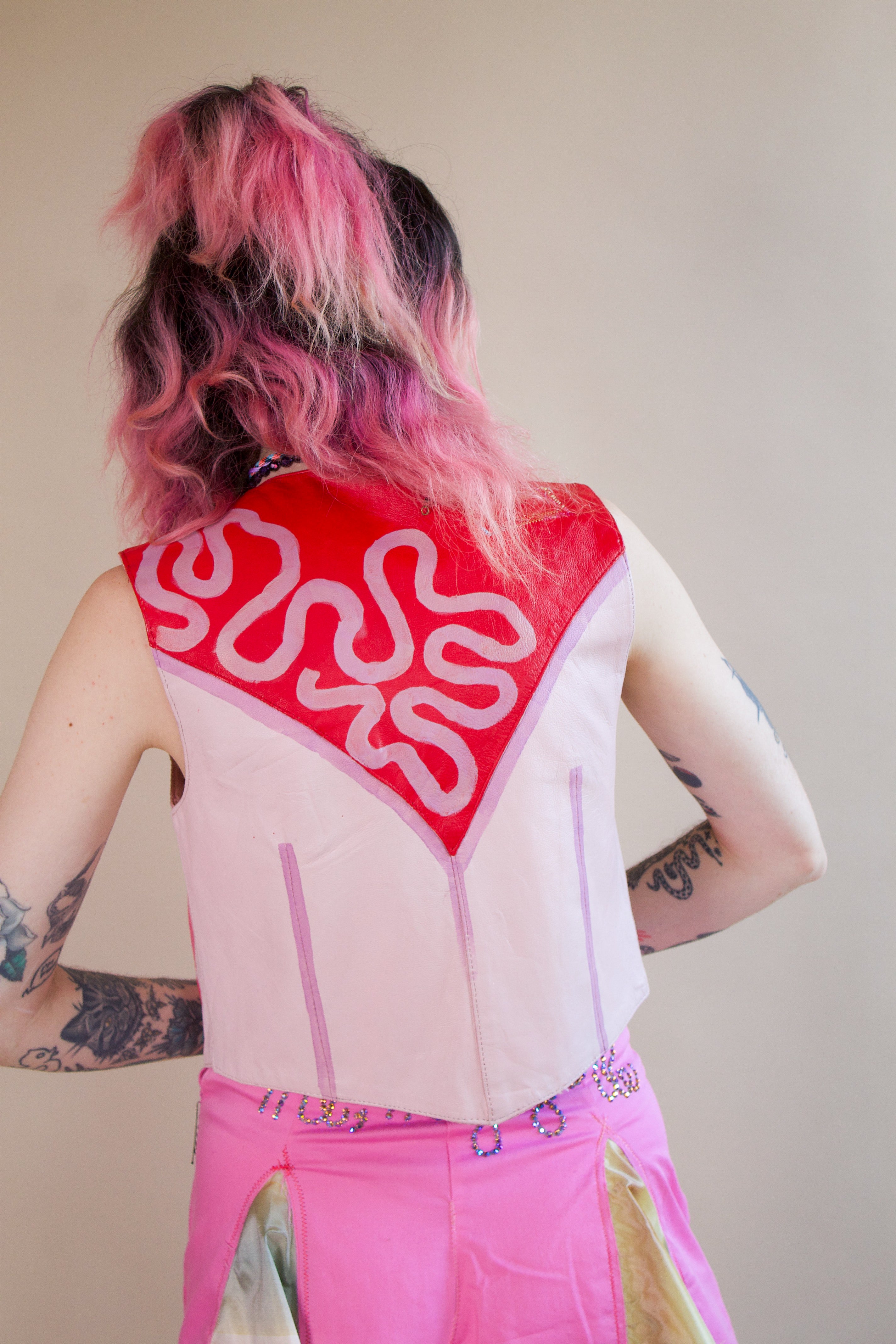 Cig Heal Me Pink Leather Vest