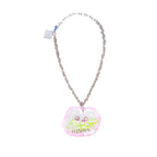 Acid Kitty Neon Yellow Sparkle Iridescent Necklace