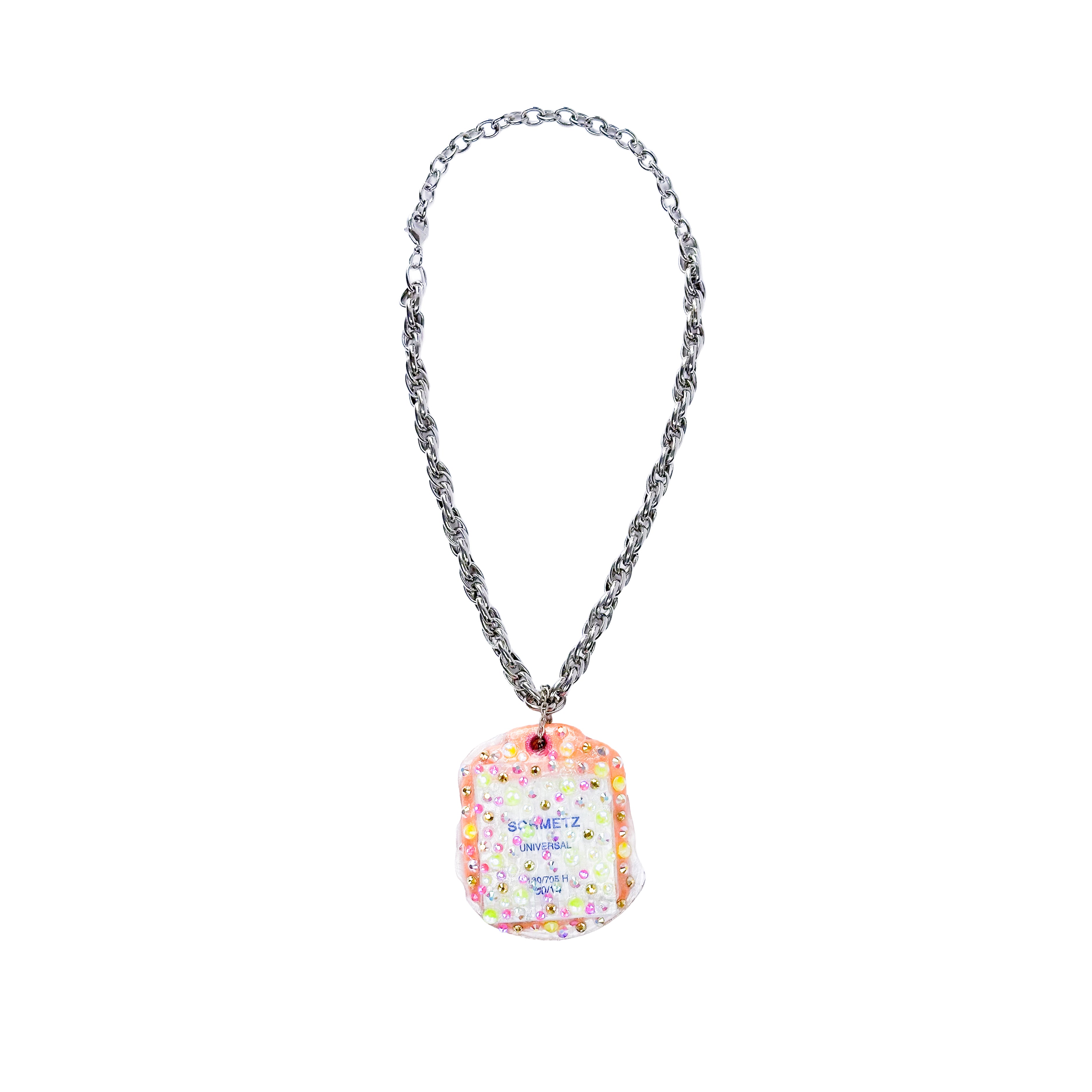Reduce Reuse Orange Sew Sparkle Necklace