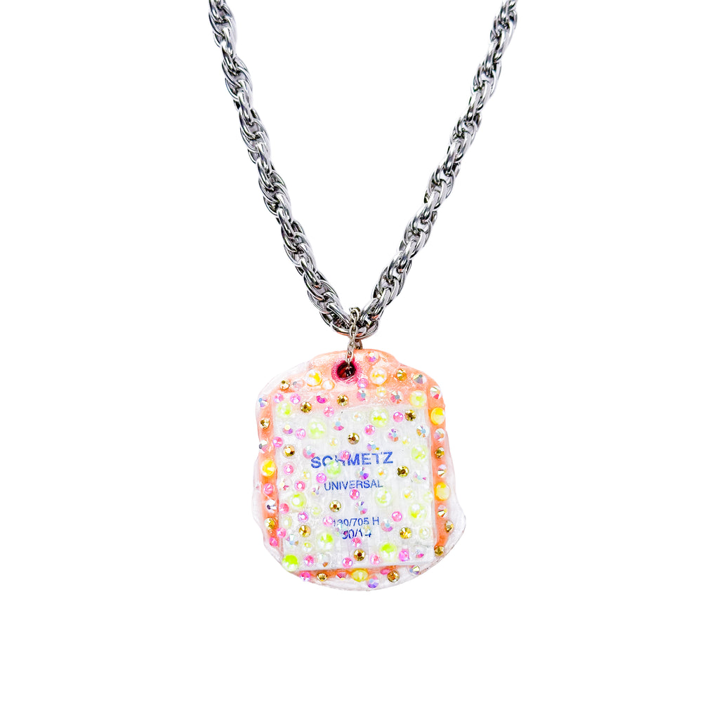Reduce Reuse Orange Sew Sparkle Necklace