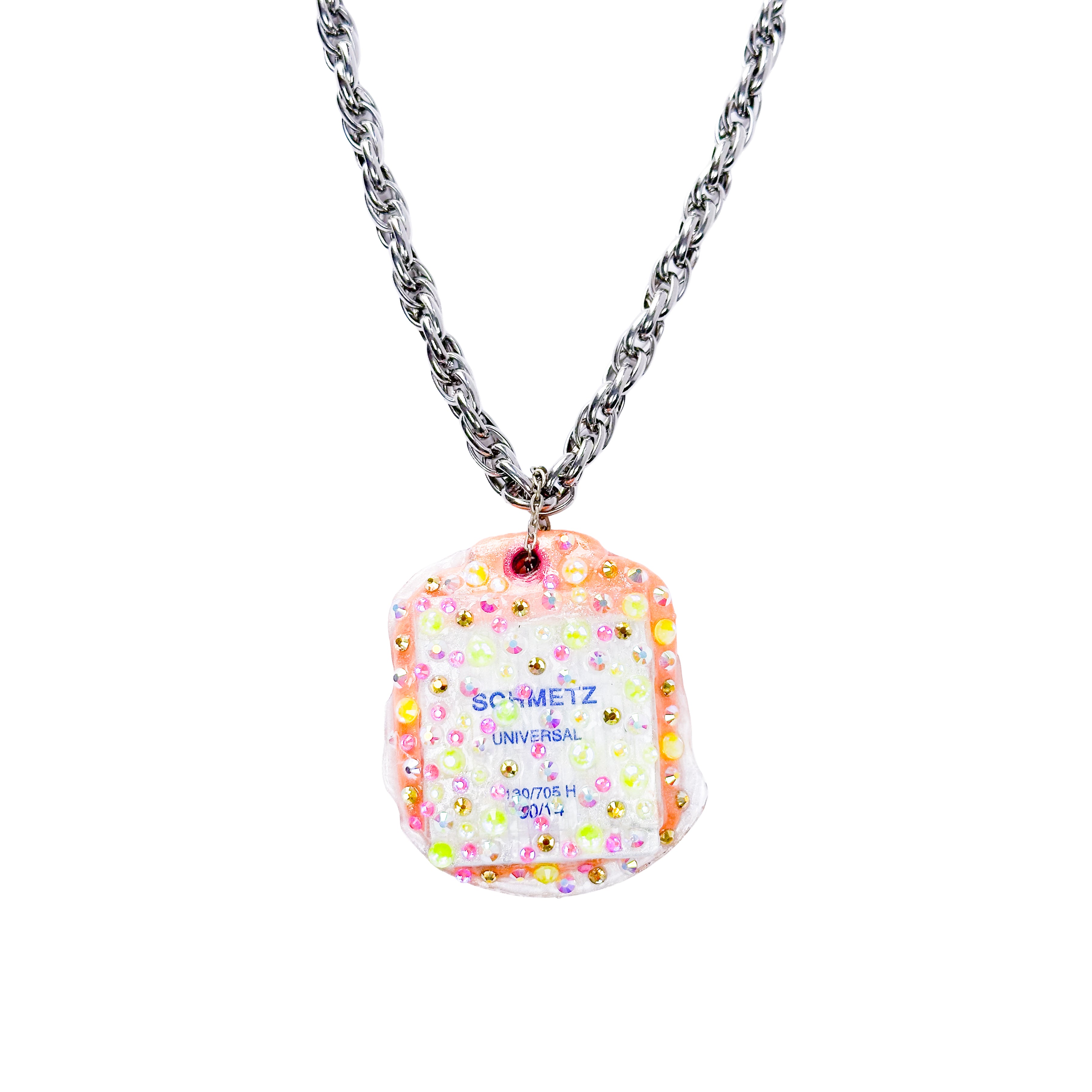 Reduce Reuse Orange Sew Sparkle Necklace