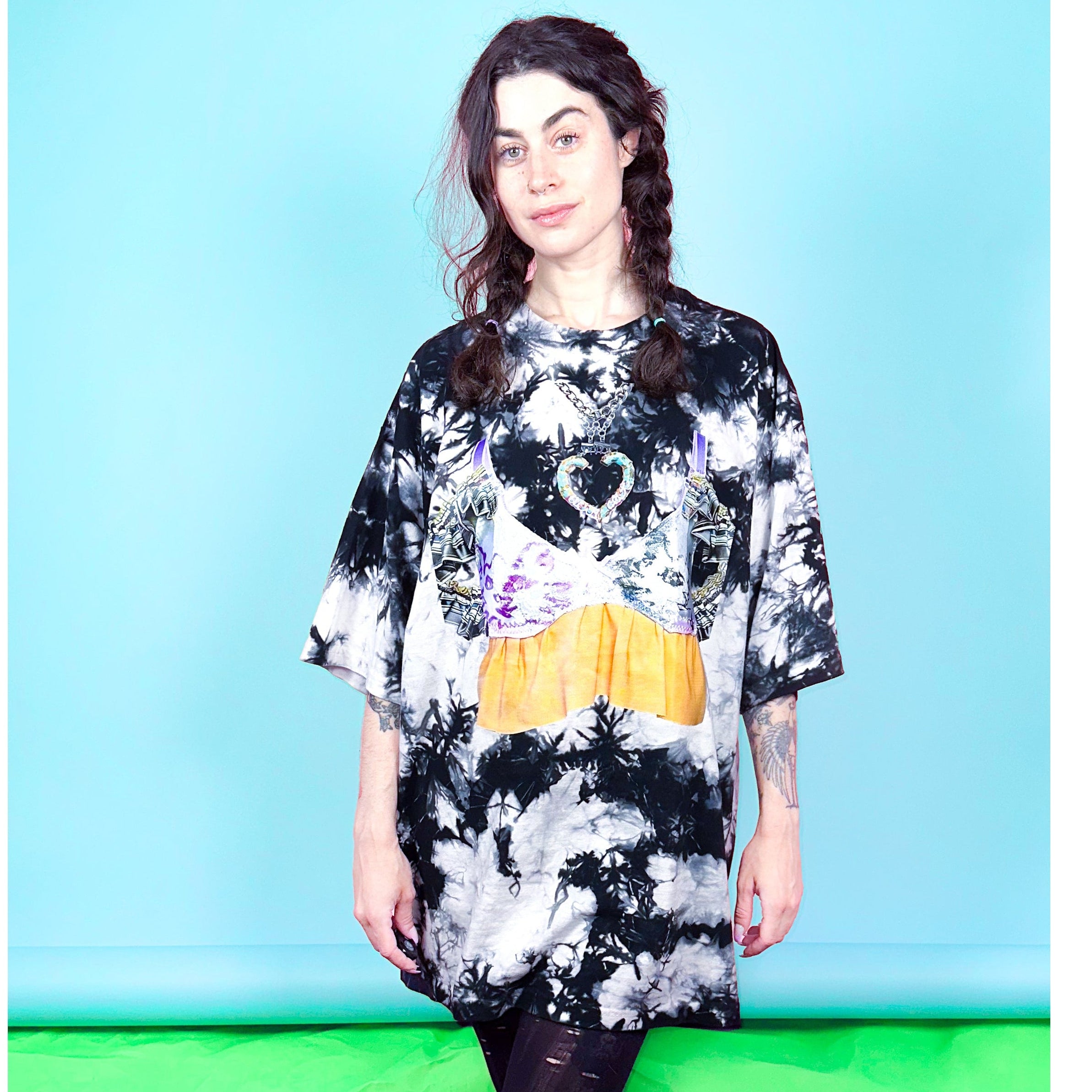 Forever Duo Kitty Bra Tie Dye T Shirt