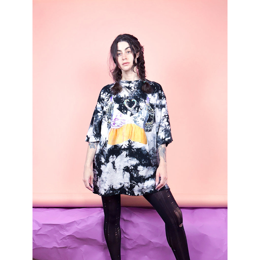 Forever Duo Kitty Bra Tie Dye T Shirt