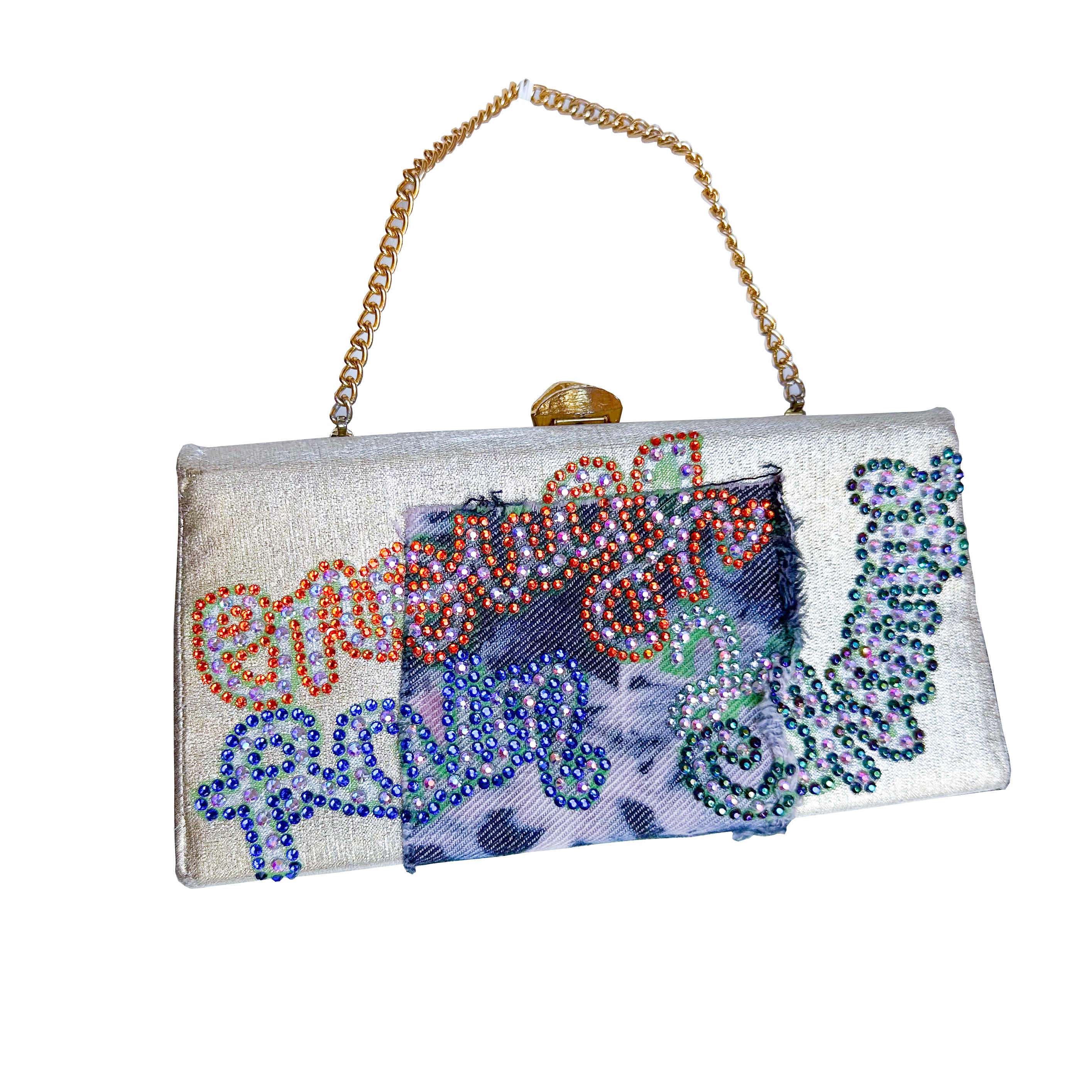 Enough Pain Gold Sparkle Clutch