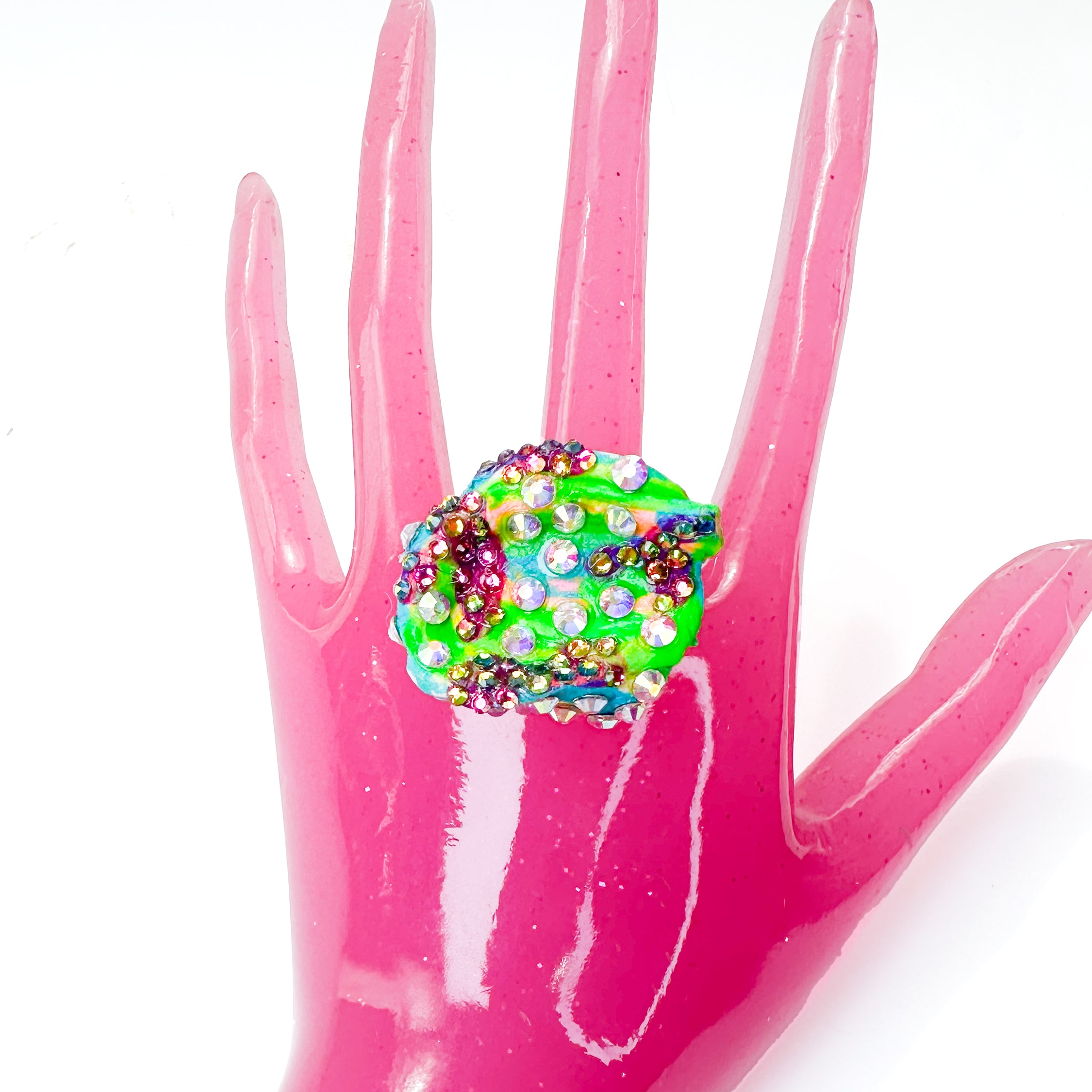 Green Magic Super Sparkle Rhinestone Ring