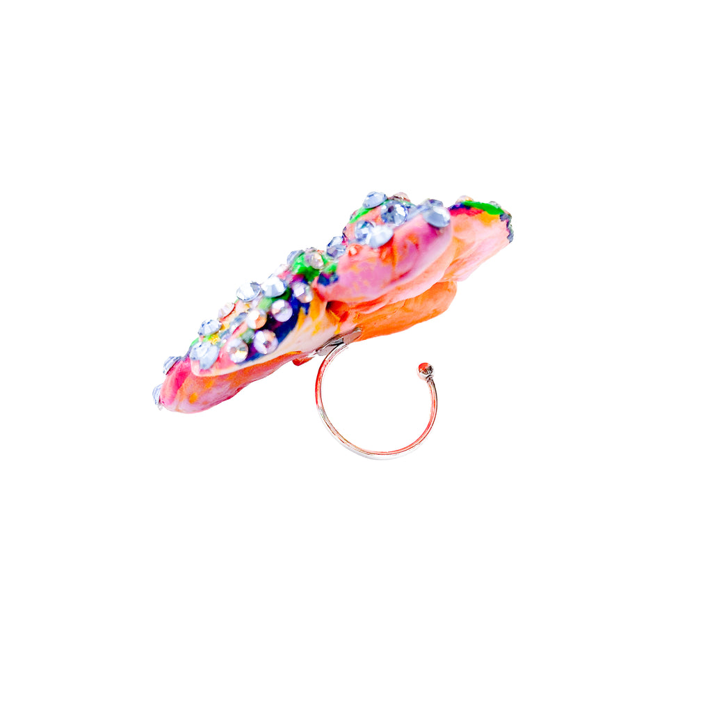 Large Flower Magic Super Sparkle Rhinestone Ring