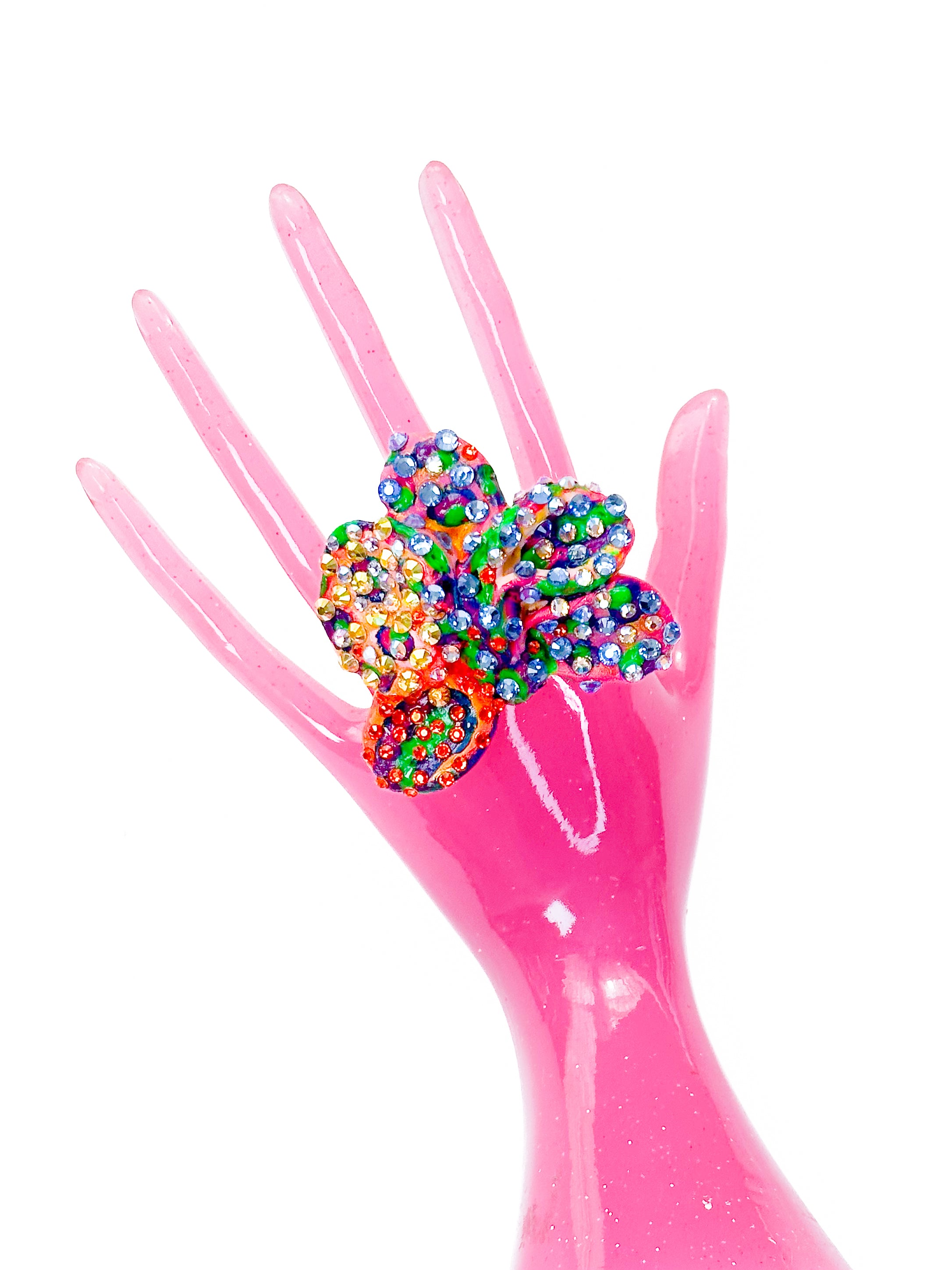 Large Flower Magic Super Sparkle Rhinestone Ring