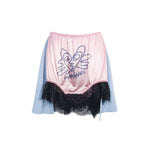 Pink Acid Kitty Sparkle Lace Mini Skirt