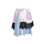 Light Pink Acid Kitty Sparkle Lace Mini Skirt