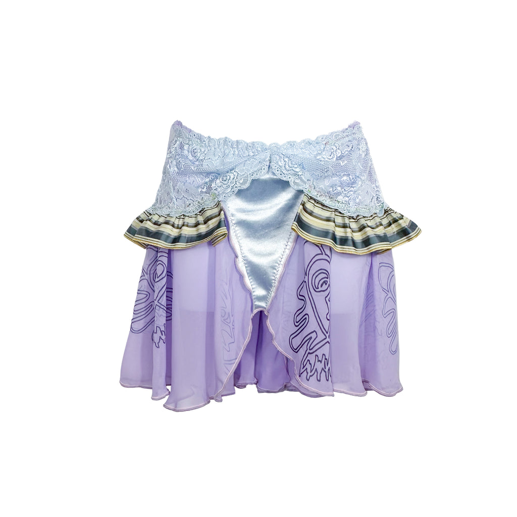 Purple Acid Kitty Flouncy Mini Skirt
