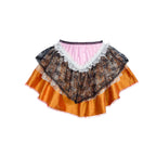 Pink and Orange Silk Flouncy Mini Skirt