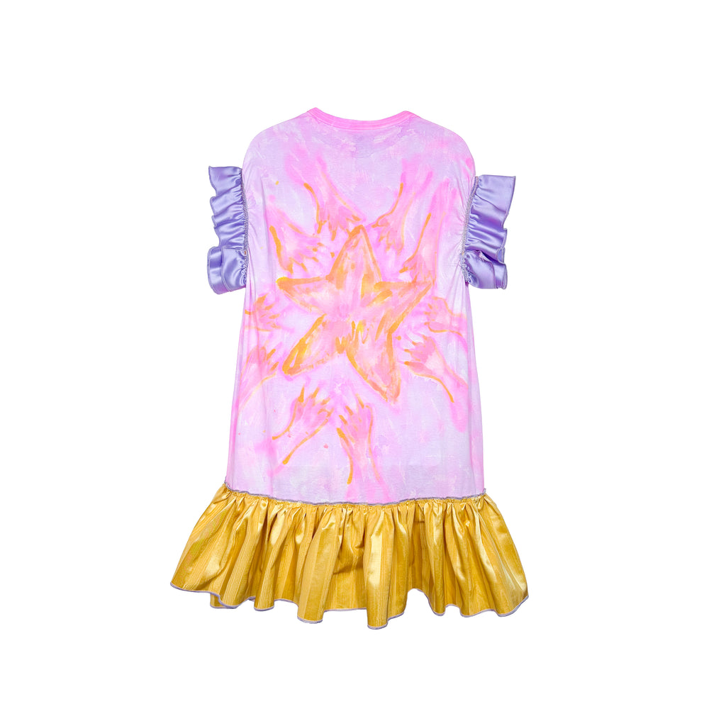 Kitty Quest for Stars Handpainted T Shirt Dress