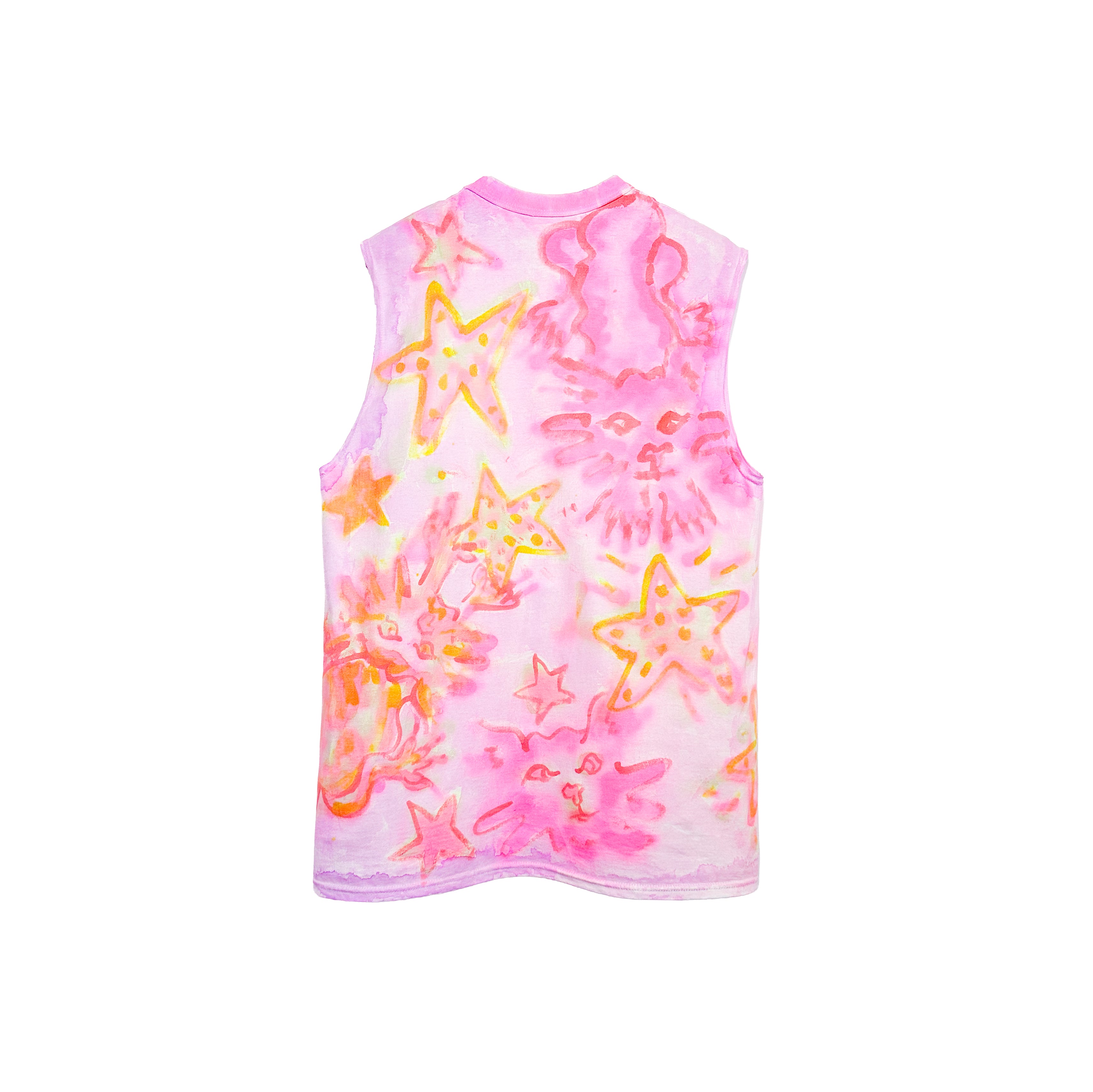 Kitty Quest for Stars Handpainted Tank Tee