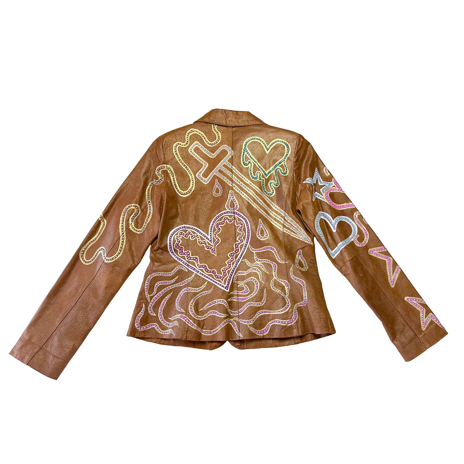 Swords And Hearts Sparkle Suede Jacket