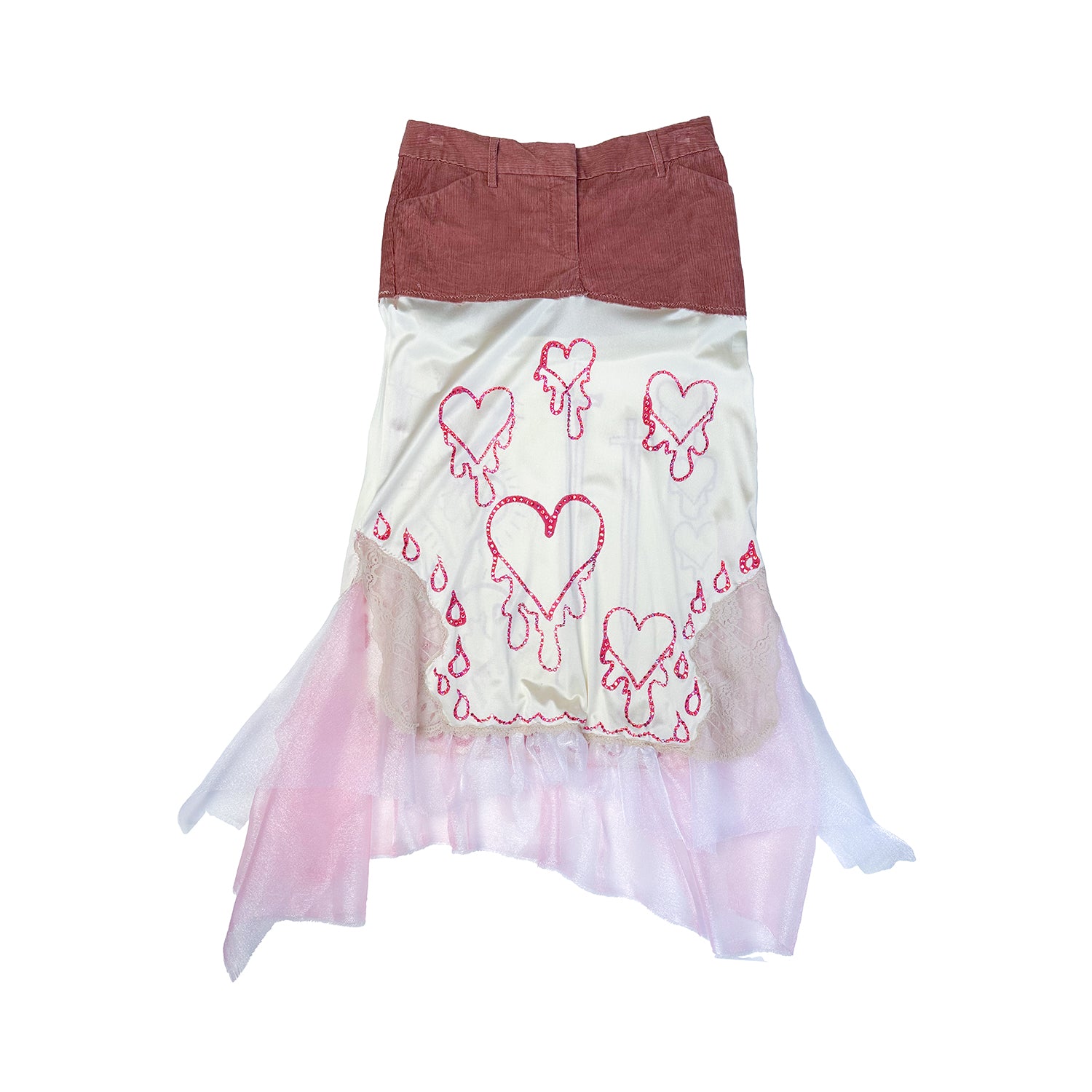 Bleeding Heart Sparkle Midi Skirt