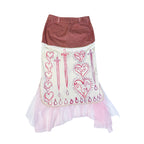 Bleeding Heart Sparkle Midi Skirt