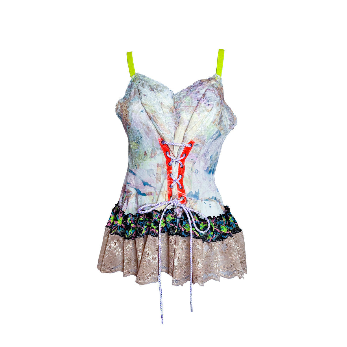 Purple Tortie Neon Lace Up Tank