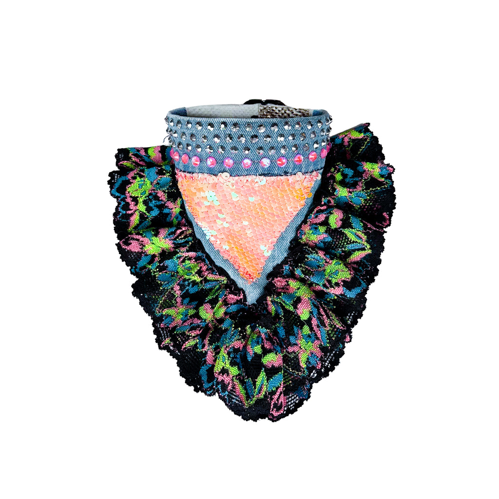 Pet Neon Lace and Sequins Fancy Bandana