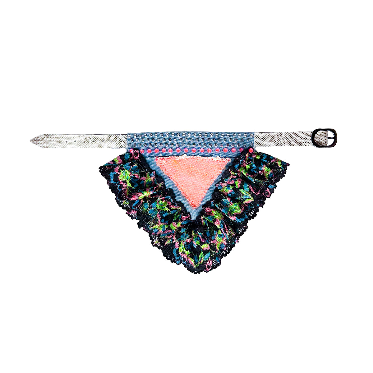 Pet Neon Lace and Sequins Fancy Bandana