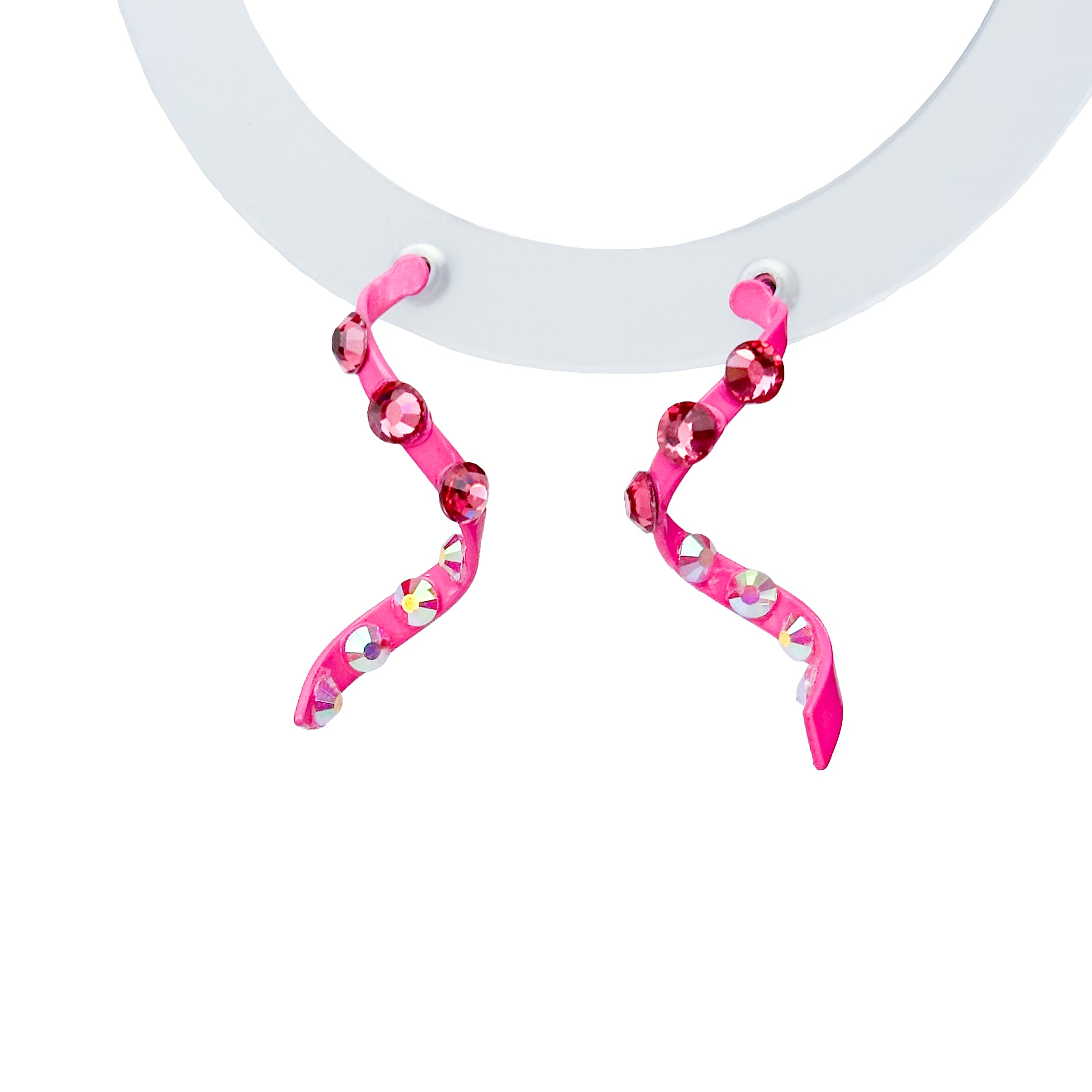 Hot Pink Swirl Sparkle Earring